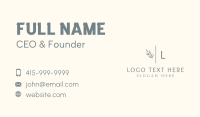 Beauty Leaf Letter Business Card