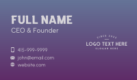 Generic Professional Business Business Card