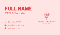 Red Monoline Rose Business Card