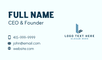 Professional Blue Letter L  Business Card