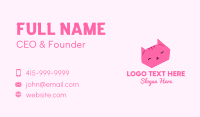 Pink Cat Origami  Business Card
