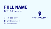 Blue Lightbulb Letter Business Card Design