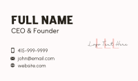 Feminine Signature Letter Business Card