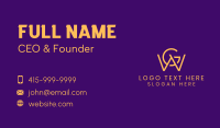 Golden W & G Monogram Business Card