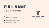 Classic Letter Y Company Business Card Design