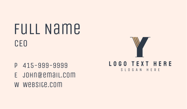Classic Letter Y Company Business Card Design