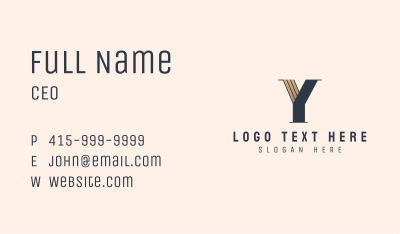 Classic Letter Y Company Business Card Image Preview