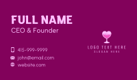 Heart Cocktail Drink  Business Card Design