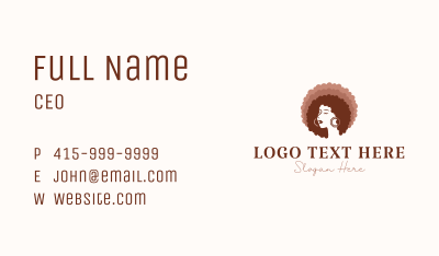 Woman Beauty Afro Business Card