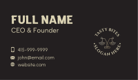 Gold Balance Scale Business Card