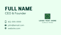 Green Botanical Frame Letter Business Card