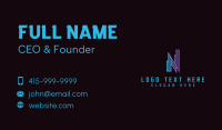 Gradient Tower Letter N  Business Card