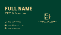 Golden Firm Letter D Business Card Design