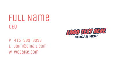 Urban Quirky Apparel Business Card
