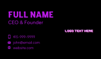 Futuristic Neon Light Wordmark Business Card