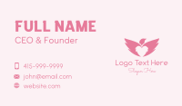 Pink Heart Eagle Wings Business Card Design