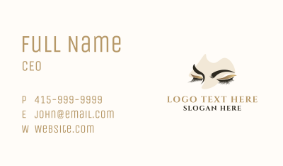 Gold Eyelashes Beauty Business Card Image Preview