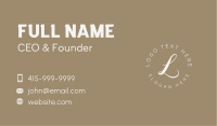 Luxury Circle lettermark Business Card
