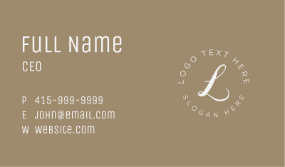 Luxury Circle lettermark Business Card