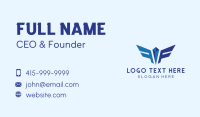 Blue Airplane Letter F Business Card Design