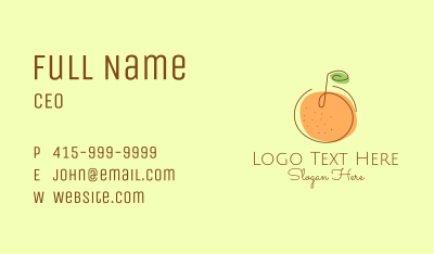Orange Fruit Outline  Business Card