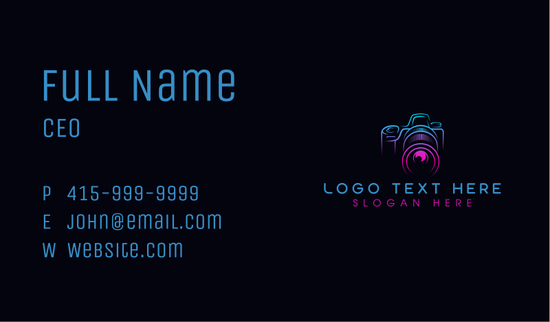 Photographer Business Card example 3