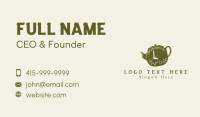 Rustic Teapot Vintage Letter Business Card Design