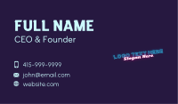 Generic Neon Light Wordmark Business Card