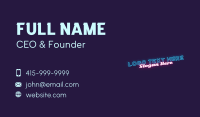 Generic Neon Light Wordmark Business Card