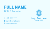 Blue Outline Snowflake  Business Card Design