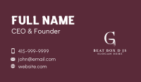 Brush Stroke Art Letter G Business Card