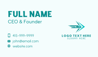 Teal Train Arrow Shipping Business Card Design