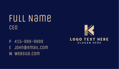 Abstract Building Letter K Business Card
