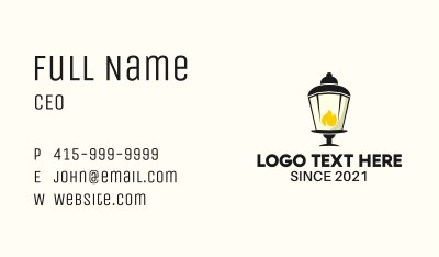Lamp Flame Lighting  Business Card Image Preview