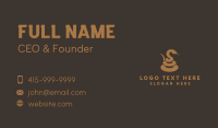 Brown Coiled Snake Business Card