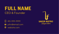 Musical Gold Saxophone Business Card