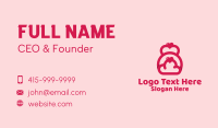 Pink Heart Kettlebell Business Card Design