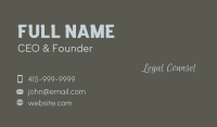 Cursive Calligraphy Wordmark Business Card