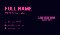 Night Club Neon Sign Business Card