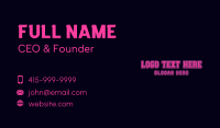 Night Club Neon Sign Business Card Design