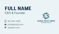 Aquatic Fish Letter S Business Card Design