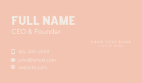 Feminine Classic Wordmark Business Card