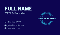 Blue Neon Badge Business Card Design