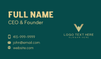 Golden Agency Letter V Business Card