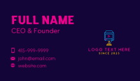 Neon Arcade Game Console Business Card