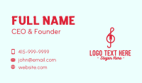 Red Treble Clef Business Card Design