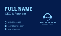 Blue Music Headphone Business Card