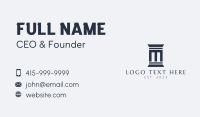 Law Firm Pillar Letter M Business Card