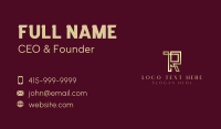 Gold Letter R Business Card