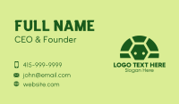 Geometric Green Turtle  Business Card Design